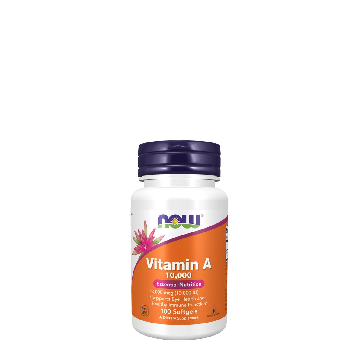 A-vitamin 10 000 IU, Now Vitamin A, 100 kapszula