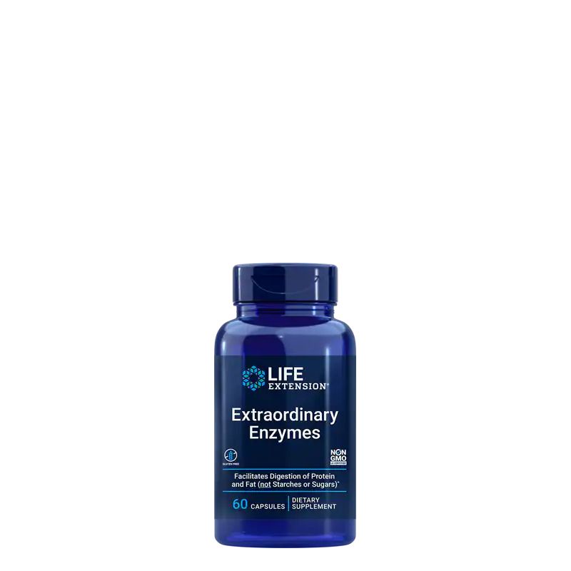 Speciális emésztőenzim komplex, Life Extension Xtraordinary Enzymes, 60 kapszula