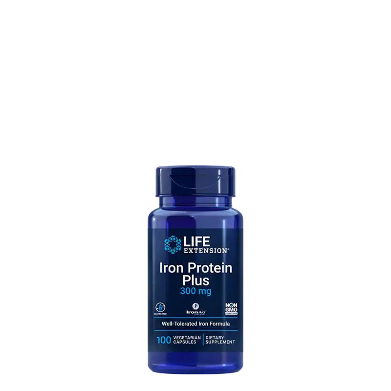 Gyors felszívódású vaspótló 300 mg, Life Extension Iorn Protein Plus, 100 kapszula