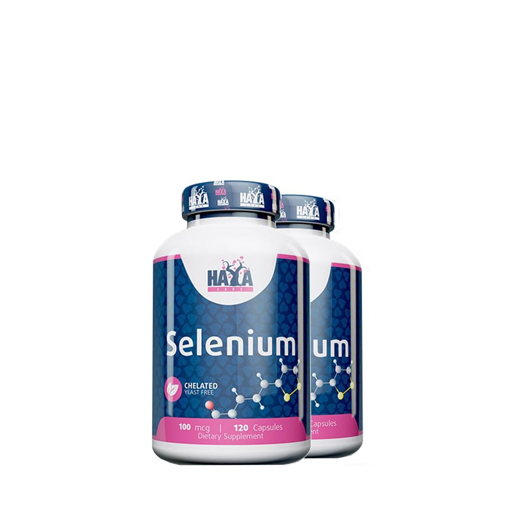 Szelén L-Szelenometionin 100 mcg, Haya Labs Selenium Chelated Yeast Free, 2x120 kapszula