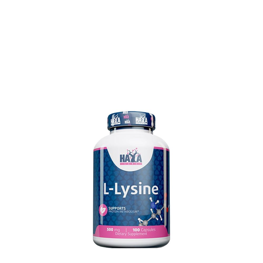 L-lizin aminosav 500 mg, Haya Labs L-Lysine, 100 kapszula