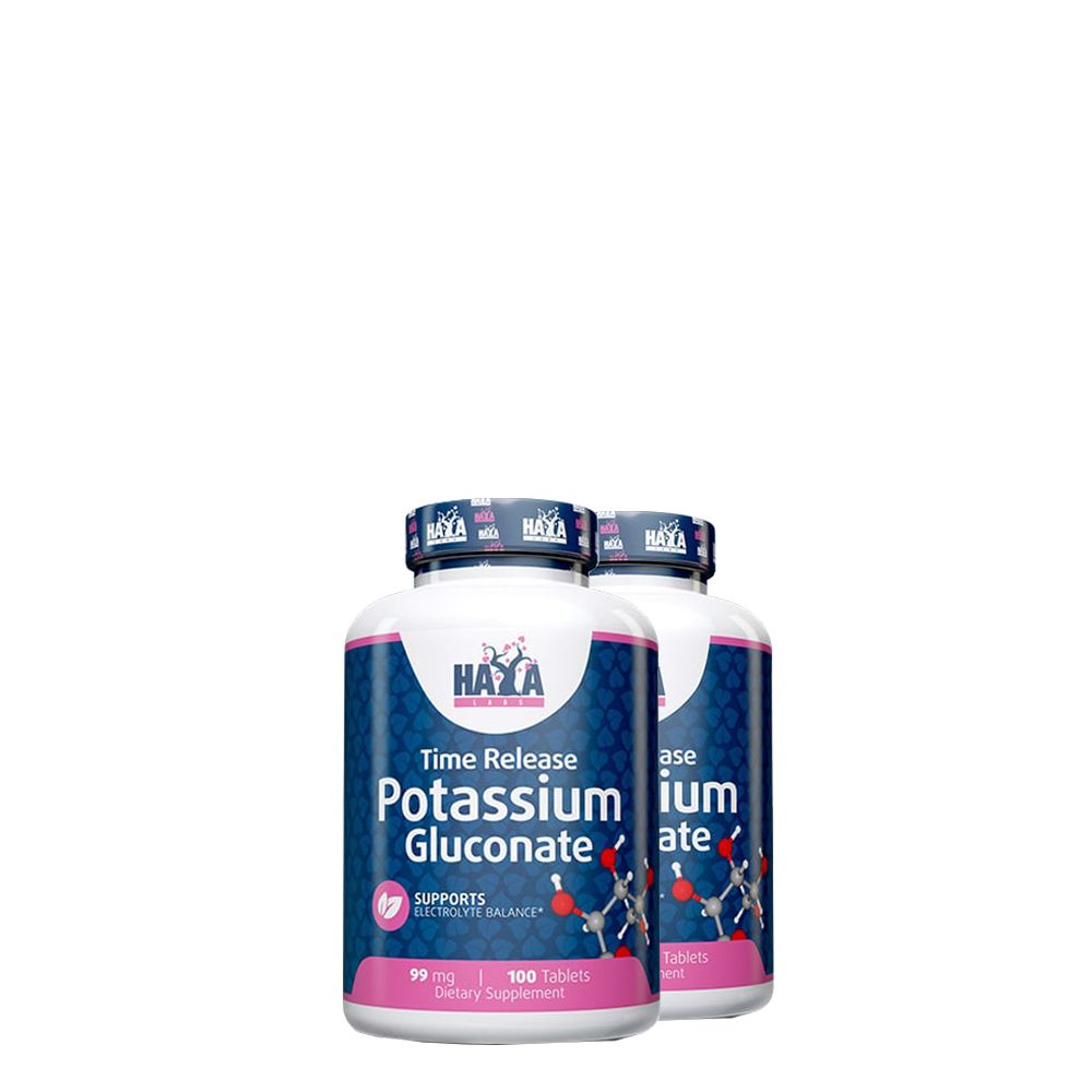 Kálium-glükonát 99 mg, Haya Labs Potassium Gluconate, 2x100 tabletta