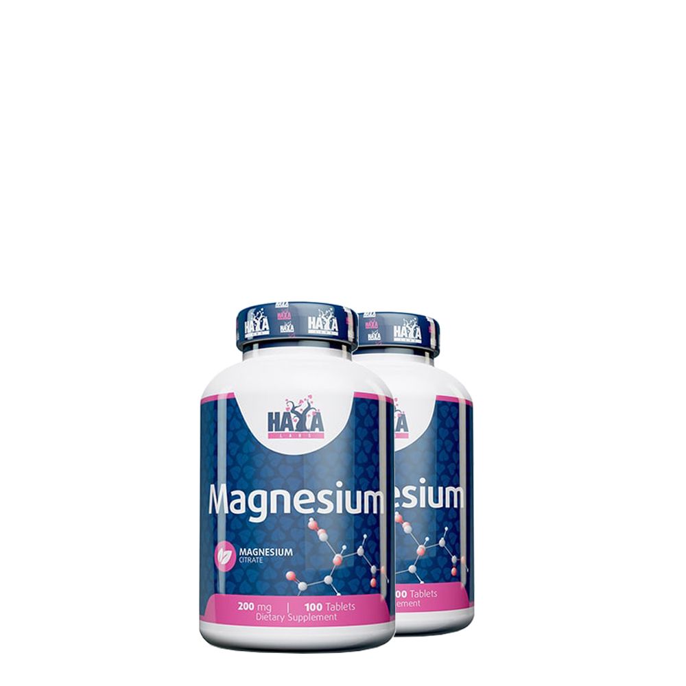 Magnézium-citrát, 200mg, Haya Labs Magnesium Citrate, 2x100 tabletta