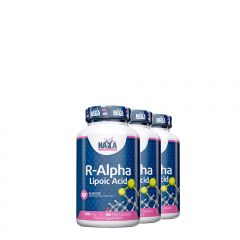 R-alfa liponsav 100 mg, Haya Labs R-Alpha Lipoic Acid, 3x60 kapszula
