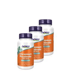 Króm pikolinát 200 mcg, Now Chromium Picolinate Insulin Co-Factor, 3x100 kapszula