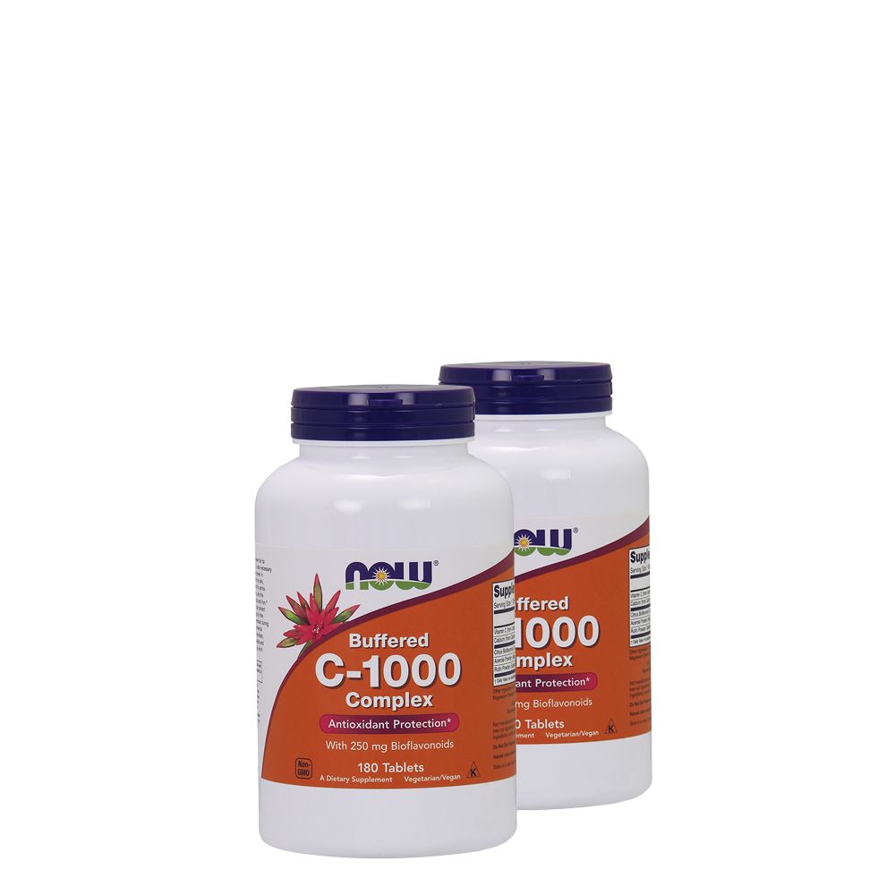 Elnyújtott felszívódású pufferelt C-vitamin, Now C-1000 Buffered, 2x180 tabletta