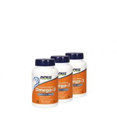 Molekulárisan desztillált halolaj 180 EPA/ 120 DHA, Now Omega-3, 3x100 kapszula
