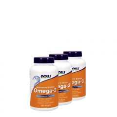 Molekulárisan desztillált halolaj 180 EPA/ 120 DHA, Now Omega-3, 3x200 kapszula