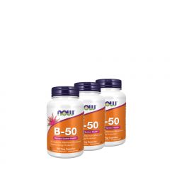 B-50 B-vitamin komplex, Now B-50, 3x100 kapszula
