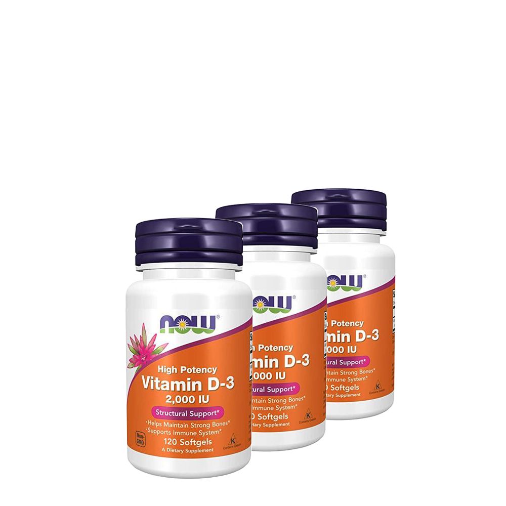D-vitamin 2000 IU, Now Vitamin D-3 2000 IU, 3x120 kapszula