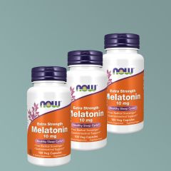 Melatonin extra dózisú 10 mg, Now Extra Strength Melatonin, 3x100 kapszula