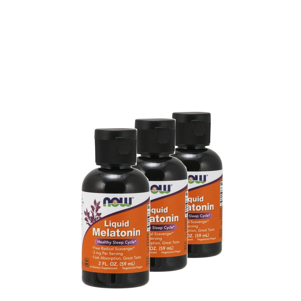 Folyékony melatonin 3 mg, Now Liquid Melatonin, 3x60 ml