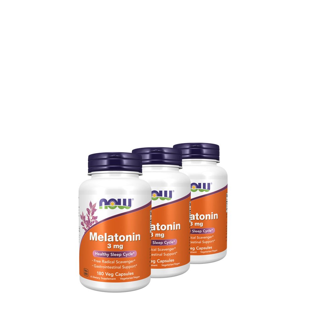 Melatonin 3 mg, Now Melatonin, 3x180 kapszula