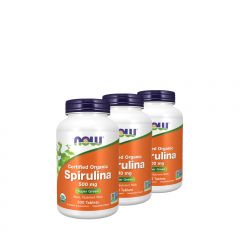 Bio spirulina 500 mg, Now Certified Organic Spirulina, 3x500 tabletta