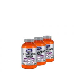 Béta-alanin por, Now Beta-Alanine Pure Powder, 3x500 g