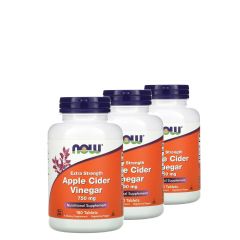 Extra dózisú almaecet 750 mg, Now Extra Strength Apple Cider Vinegar, 3x180 tabletta