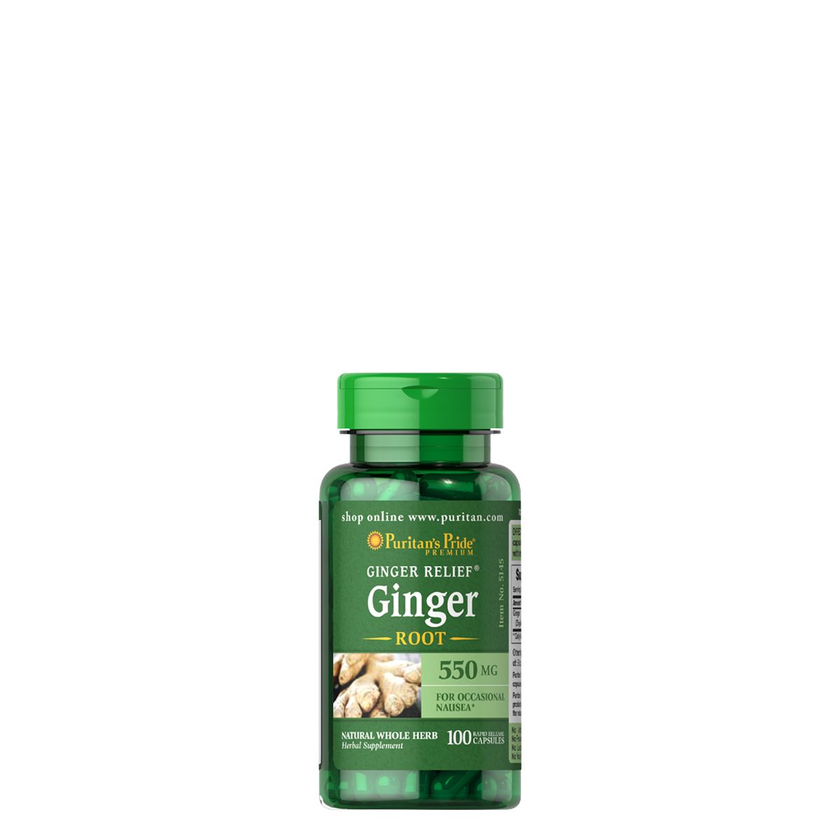Gyömbér gyökér 550 mg, Puritan's Pride Ginger Root, 100 kapszula