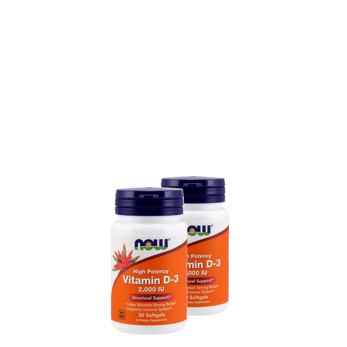 D-vitamin 2000 IU, Now Vitamin D-3, 2x30 kapszula