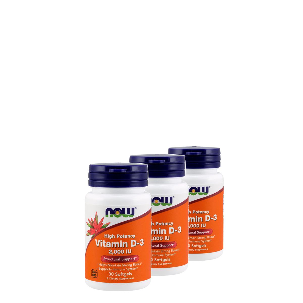 D-vitamin 2000 IU, Now Vitamin D-3, 3x30 kapszula