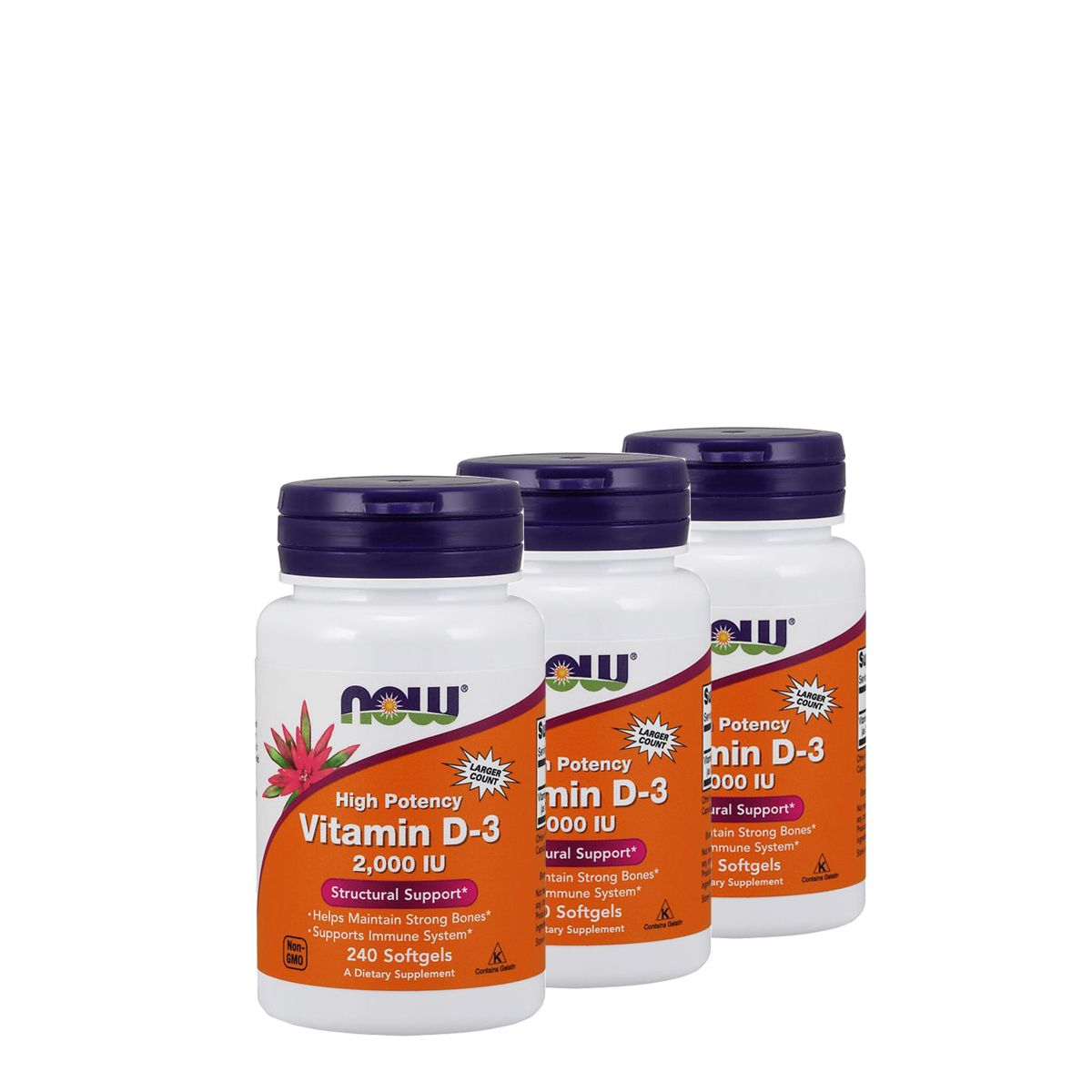 D-vitamin 2000 IU, Now Vitamin D-3 2000 IU, 3x240 kapszula