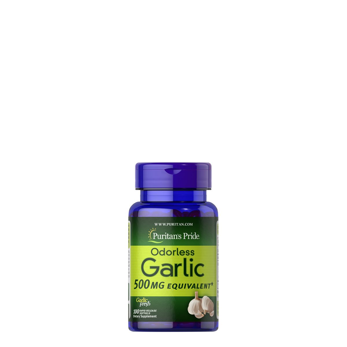 Szagmentes fokhagyma kivonat 500 mg, Puritan's Pride Odorless Garlic, 100 kapszula