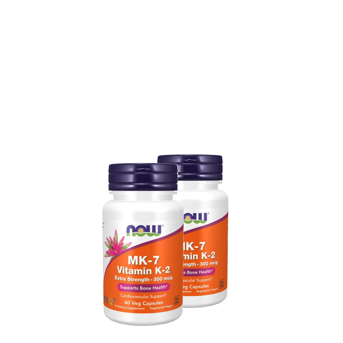 MK-7 K2 vitamin 300 mcg, Now Extra Strength MK-7 Vitamin K-2, 2x60 kapszula