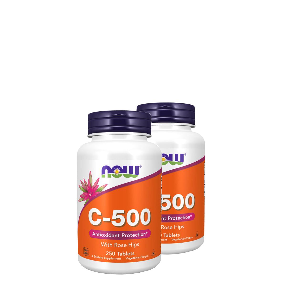 C-vitamin csipkebogyóval 500 mg, Now Vitamin C-500, 2x250 tabletta