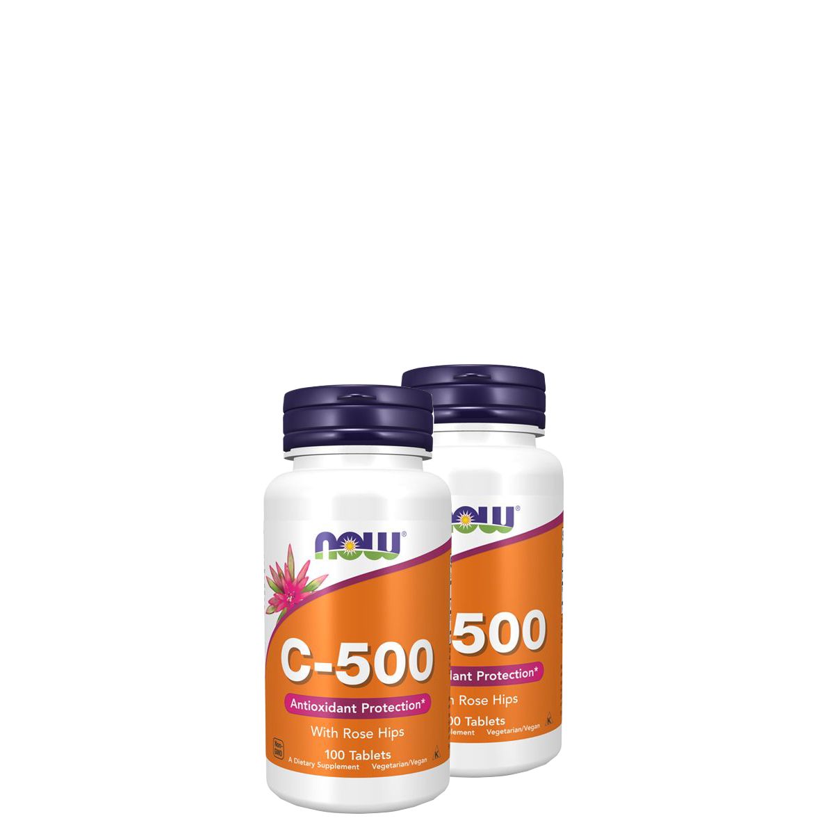 C-vitamin csipkebogyóval 500 mg, Now Vitamin C-500, 2x100 tabletta