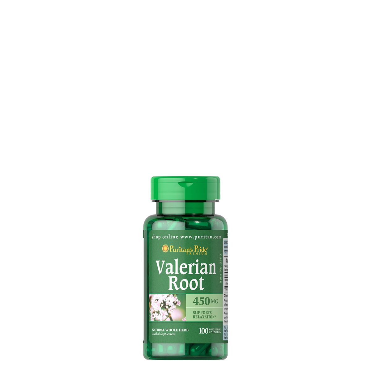 Macskagyökér kivonat 450 mg, Puritan's Pride Valerian Root, 100 kapszula