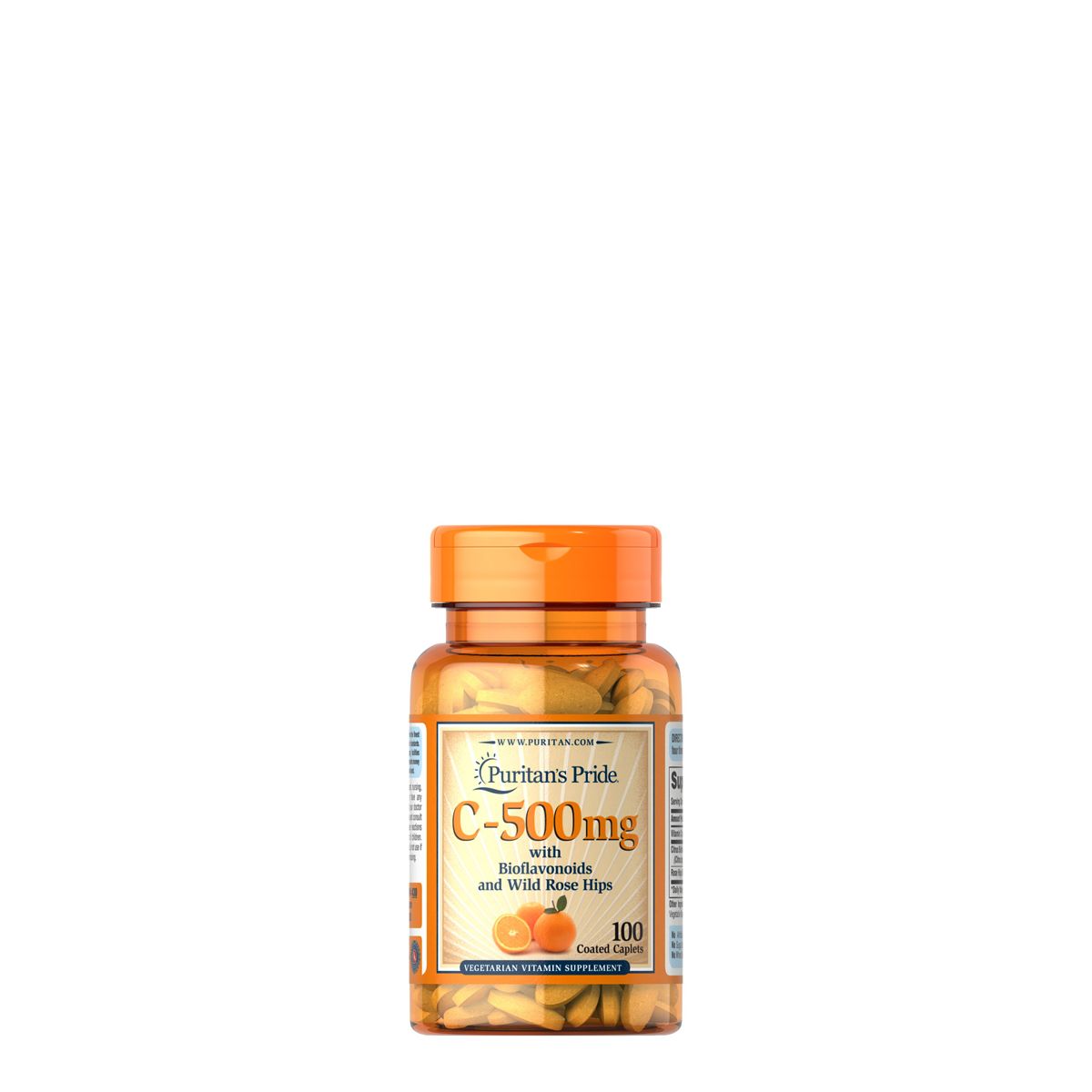 C-vitamin bioflavonoidokkal és csipkebogyóval 500 mg, Puritan's Pride C-500, 100 tabletta