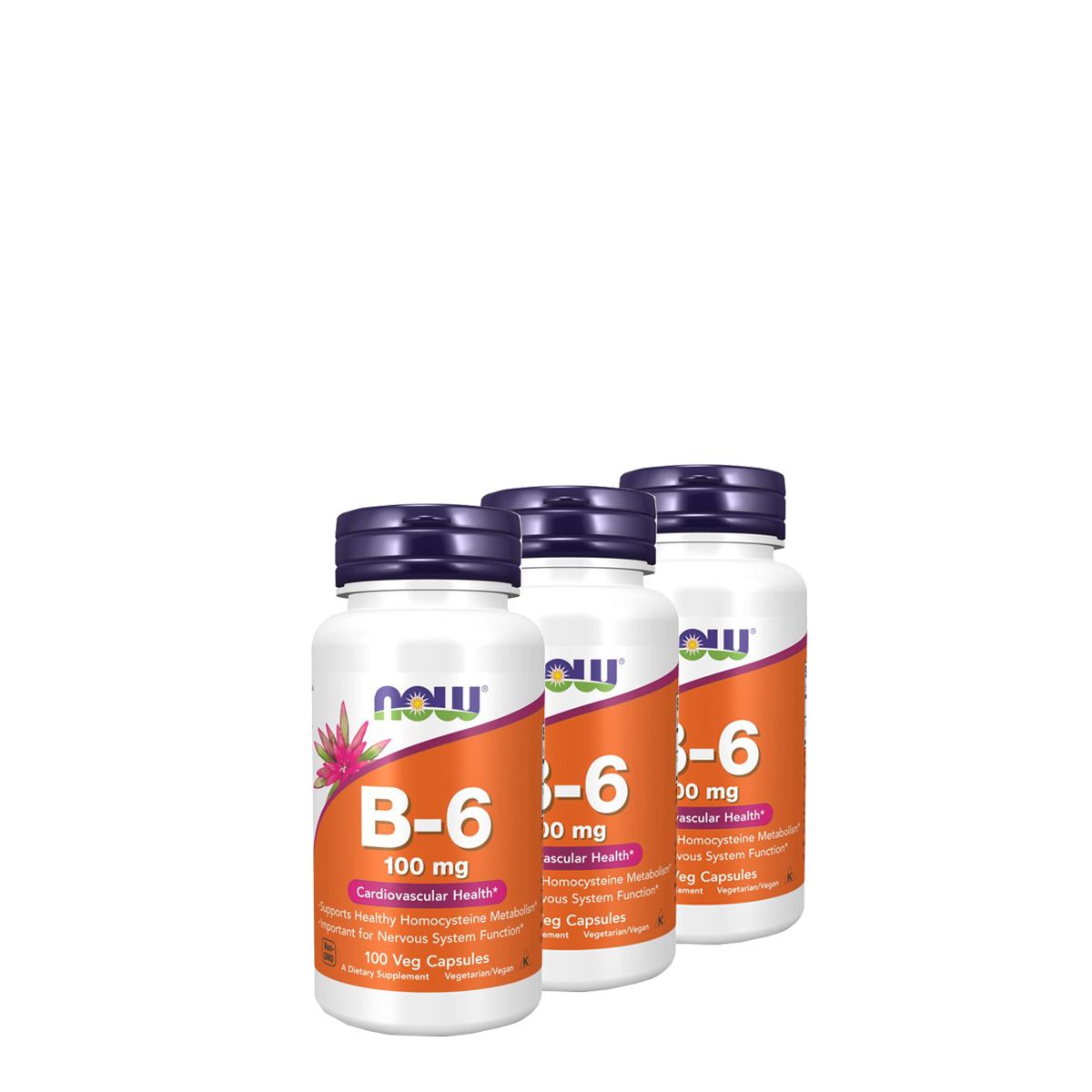 B-6 vitamin 100 mg, Now Vitamin B-6, 3x100 kapszula