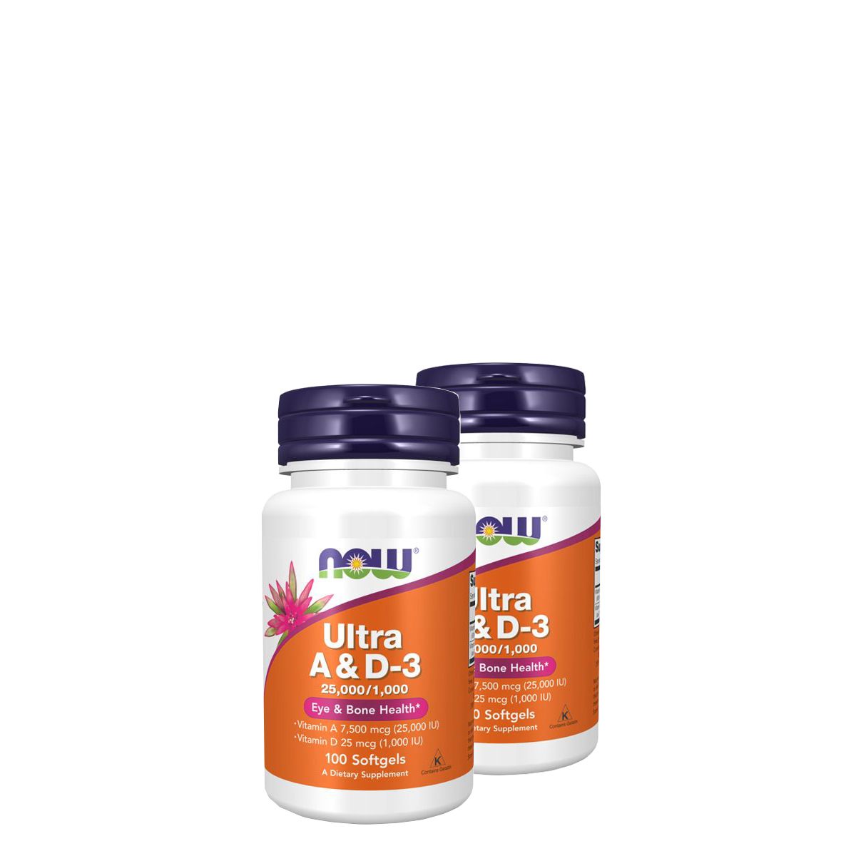 A- és D-vitamin komplex 25000/ 1000, Now Ultra A & D, 2x100 kapszula
