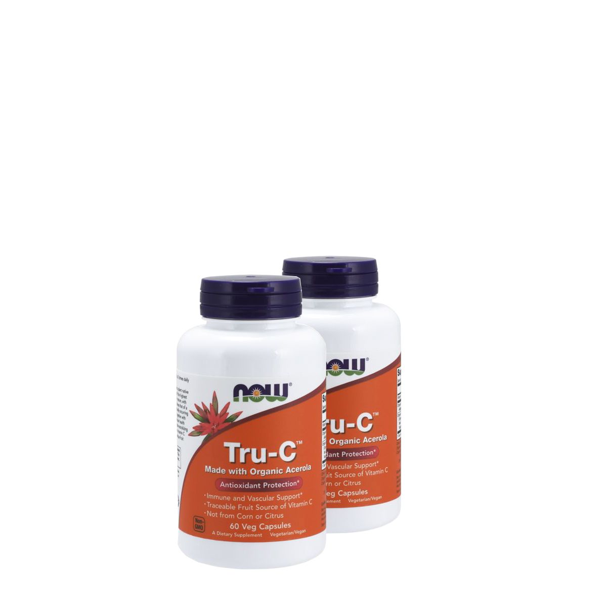 Természetes C-vitamin acerolából, Now Tru-C with Organic Acerola, 2x60 kapszula