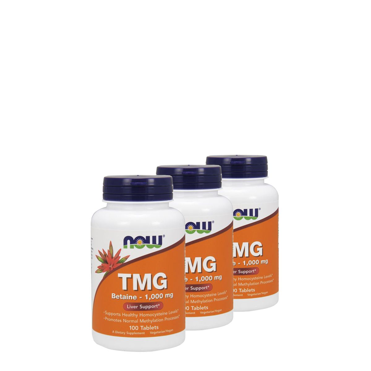 Trimetil-glicin 1000 mg, Now TMG Betaine, 3x100 tabletta