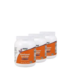 Napraforgó lecitin por, Now Sunflover Lecithin Pure Powder, 3x454 g