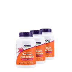 C-vitamin por nátrium aszkorbát formában, Now Sodium Ascorbate Powder, 3x227 g