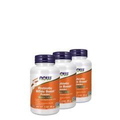 XOS fejlett prebiotikum por, Now Prebiotic Bifido Boost Powder, 3x85 g