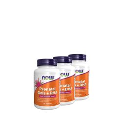 Várandós multivitamin egészséges zsírsavakkal, Now Prenatal Gels + DHA, 3x90 kapszula