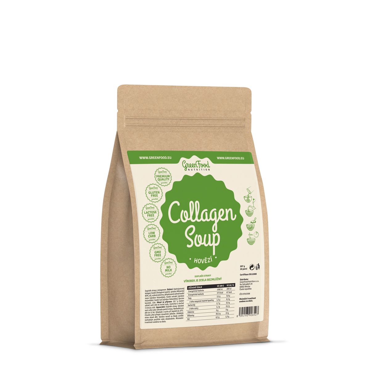 Kollagén levespor, GreenFood Nutrition Collagen Soup, 207 g