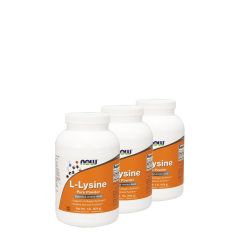 L-lizin aminosav por, Now L-Lysine Powder, 3x454 g