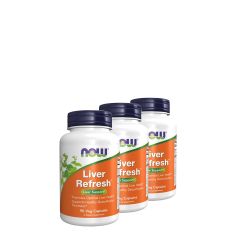 Májvédő és méregtelenítő formula, Now Liver Refresh, 3x90 kapszula