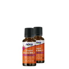 D-3 vitamin és MK-7 cseppek, Now Liquid Vitamin D-3 & MK-7, 2x30 ml