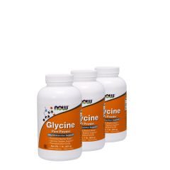 Glicin aminosav por, Now Glycine Pure Powder, 3x454 g
