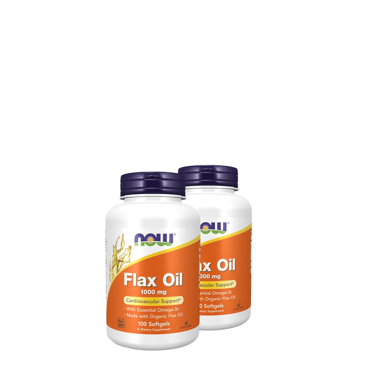 Lenmag olaj bio lenmagból 1000 mg, Now Flax Oil, 2x100 kapszula