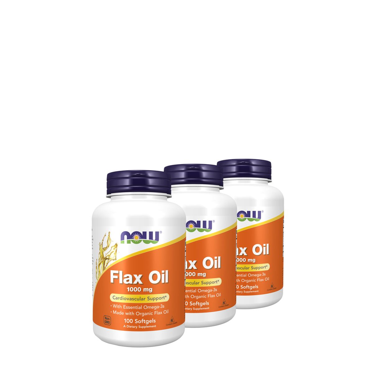 Lenmag olaj bio lenmagból 1000 mg, Now Flax Oil, 3x100 kapszula