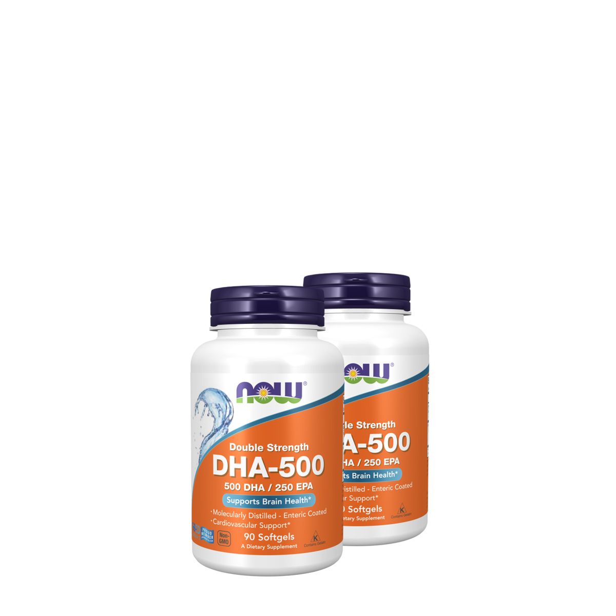 DHA és EPA omega-3 zsírsavak, Now DHA 500, 2x90 gélkapszula