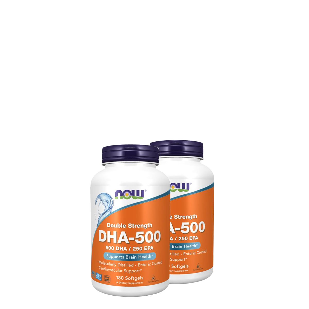 DHA és EPA omega-3 zsírsavak, Now DHA 500, 2x180 gélkapszula