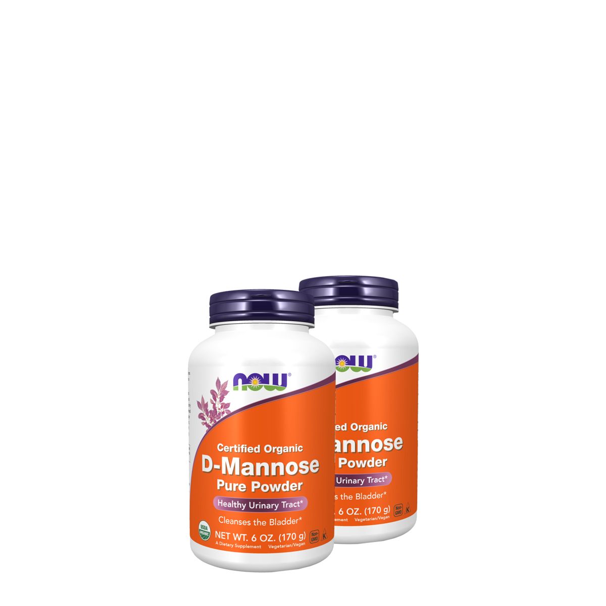 D-mannóz por, Now D-Mannose Pure Powder, 2x170 g