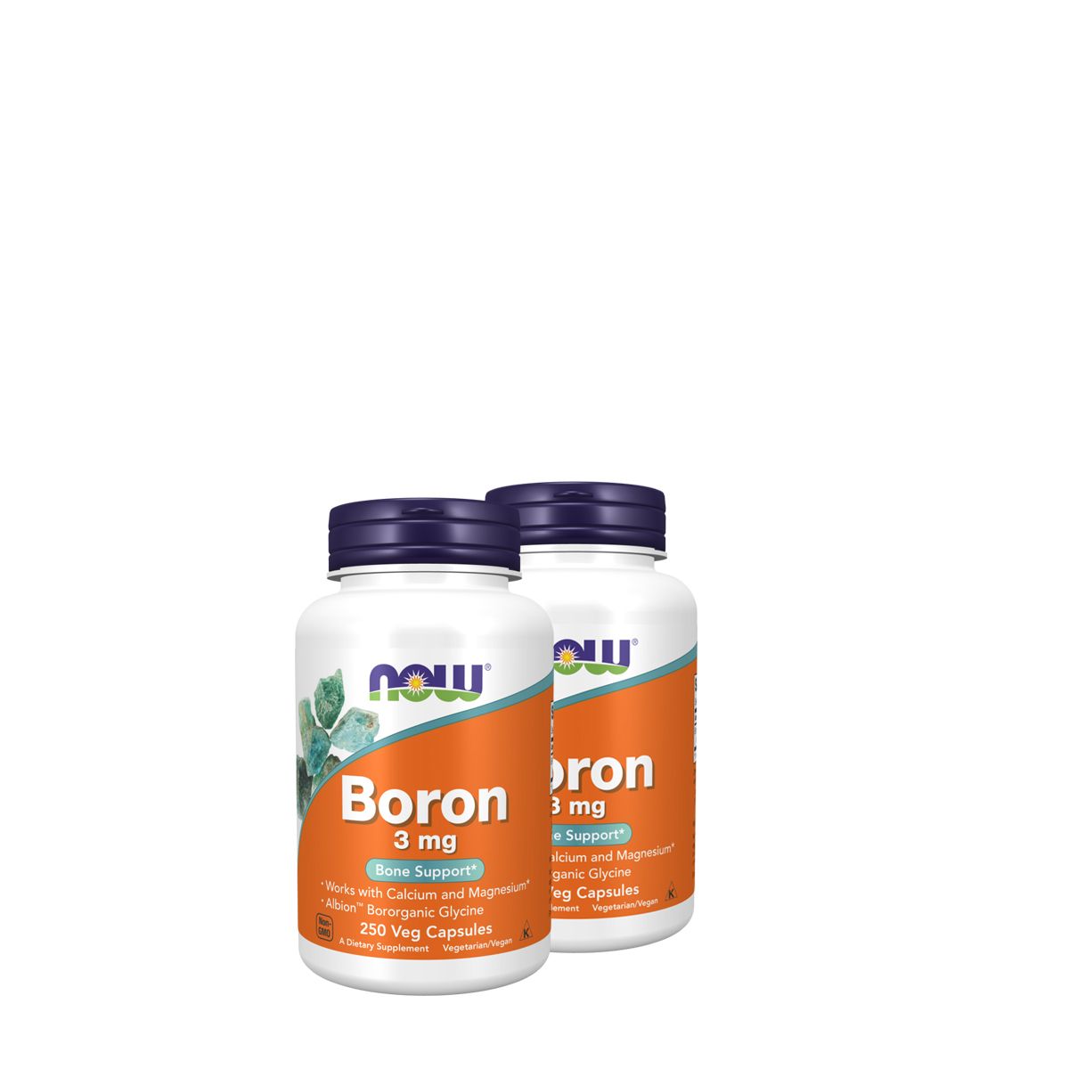 Csontstruktúra támogató bór 3 mg, Now Boron (Bororganic Glycine), 2x250 kapszula