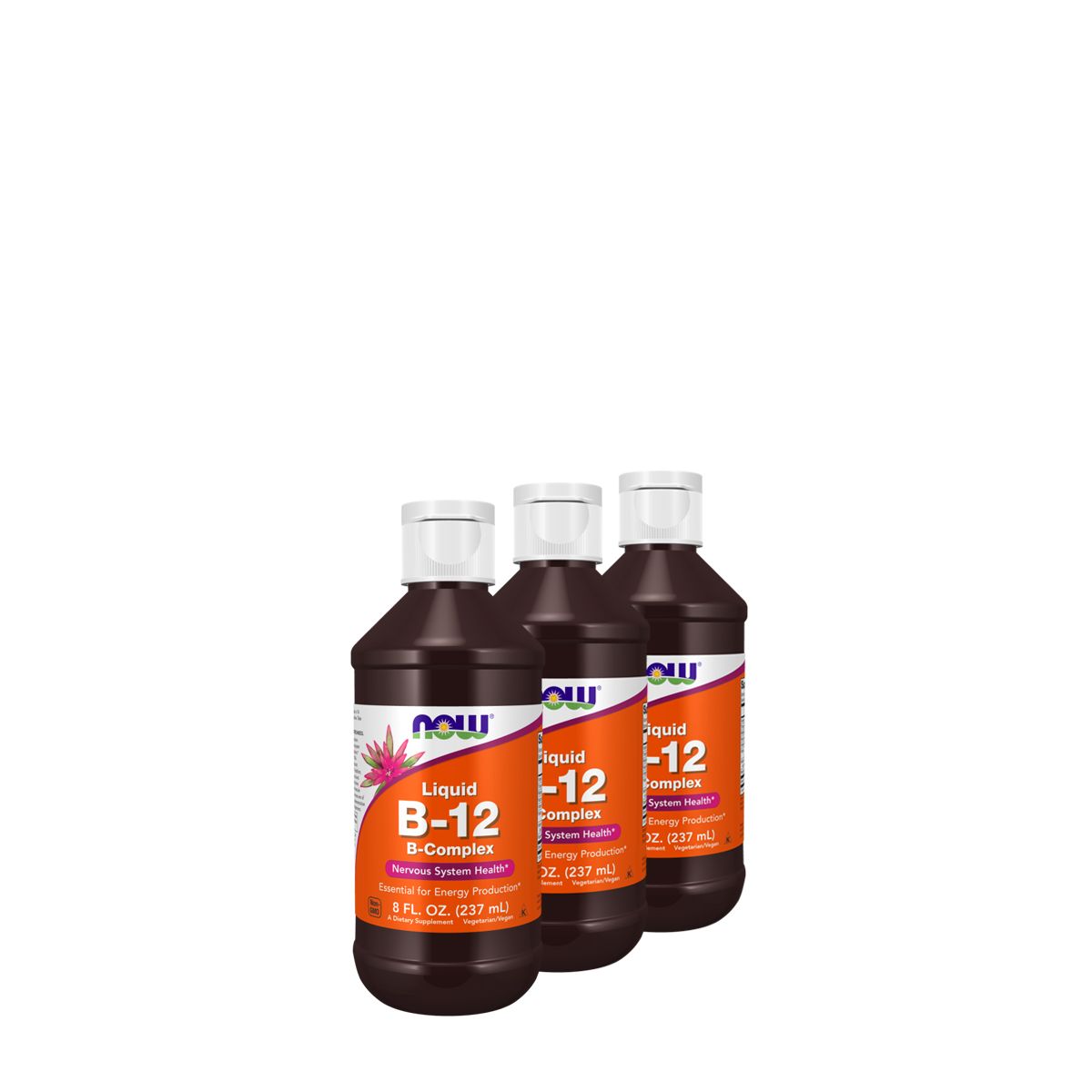 Folyékony B-12 vitamin komplex, Now B-12 Liquid, 3x237 ml